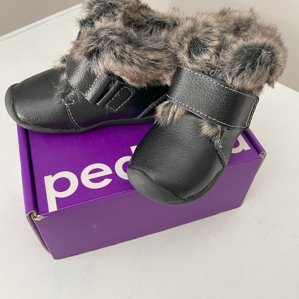Pediped Girls Rosa Black Boots Size 5.5